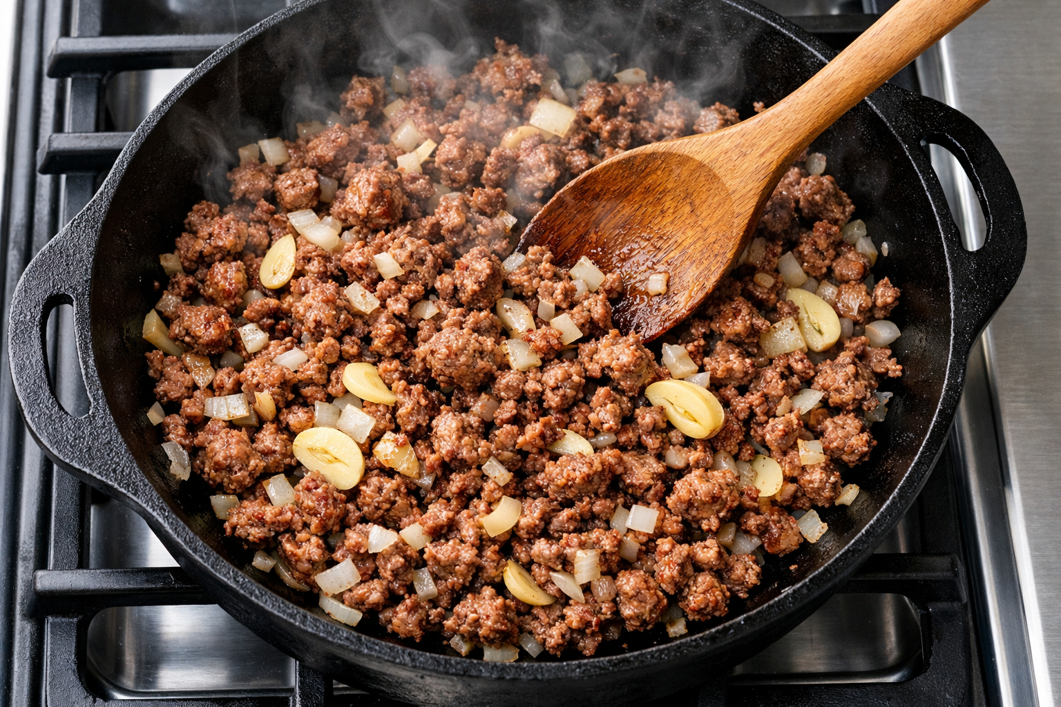 Cooking Ground Beef Pasta