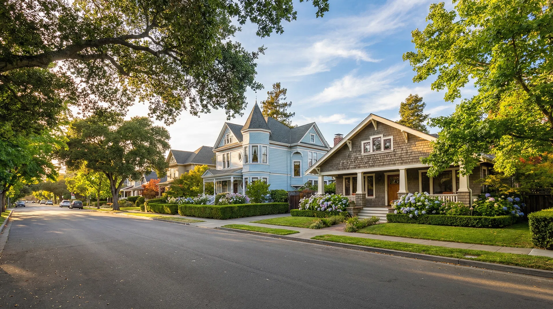 SF Peninsula neighborhood street