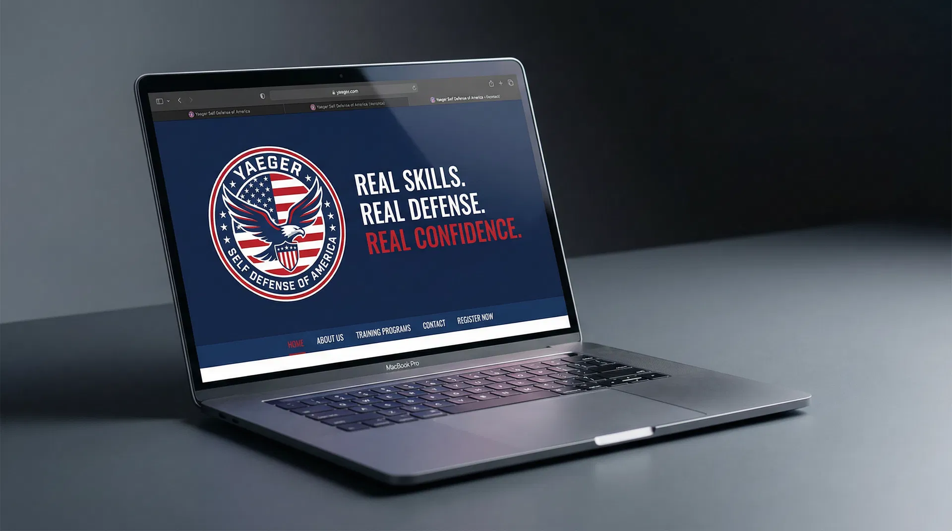 Yaeger Self Defense of America website mockup