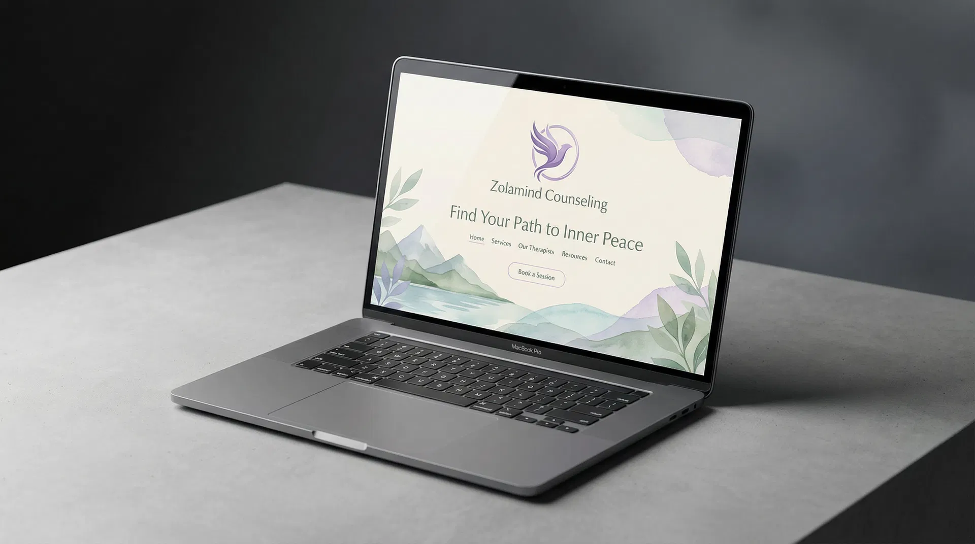 Zolamind Counseling website mockup