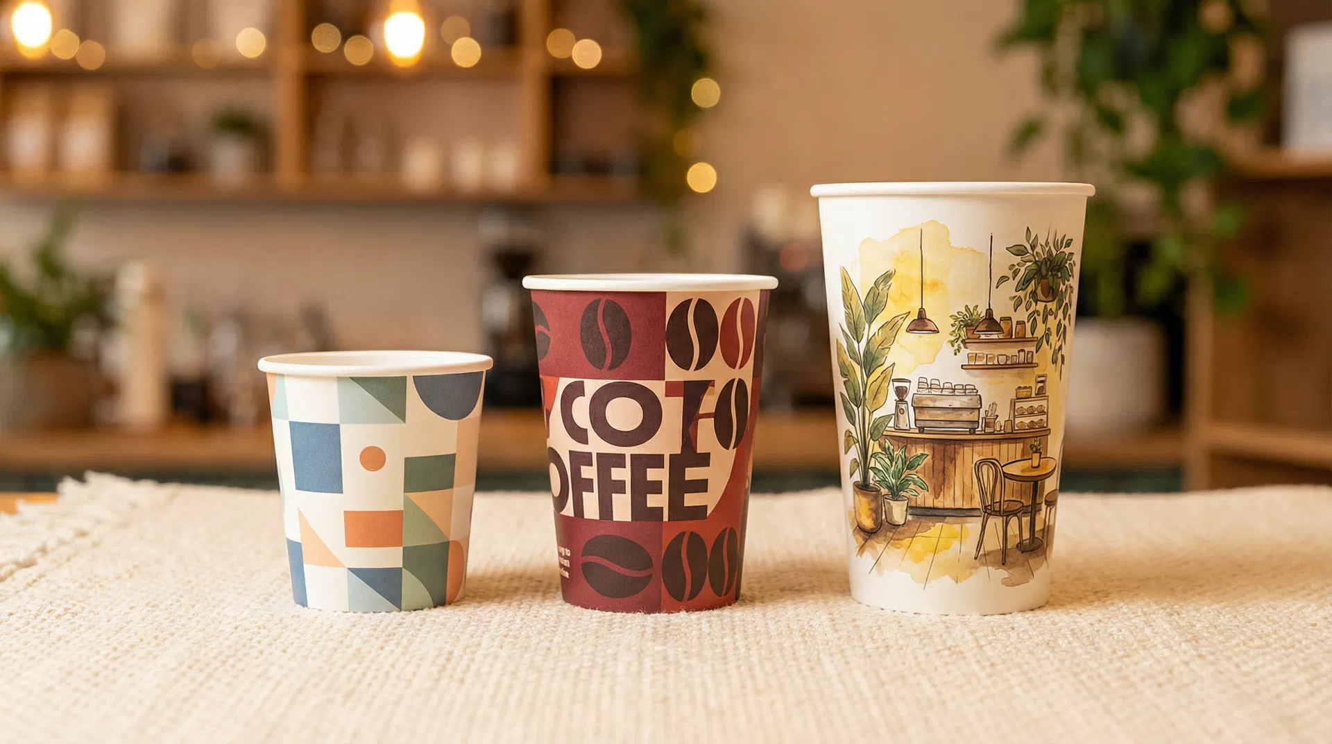 Papkrus i forskellige størrelser