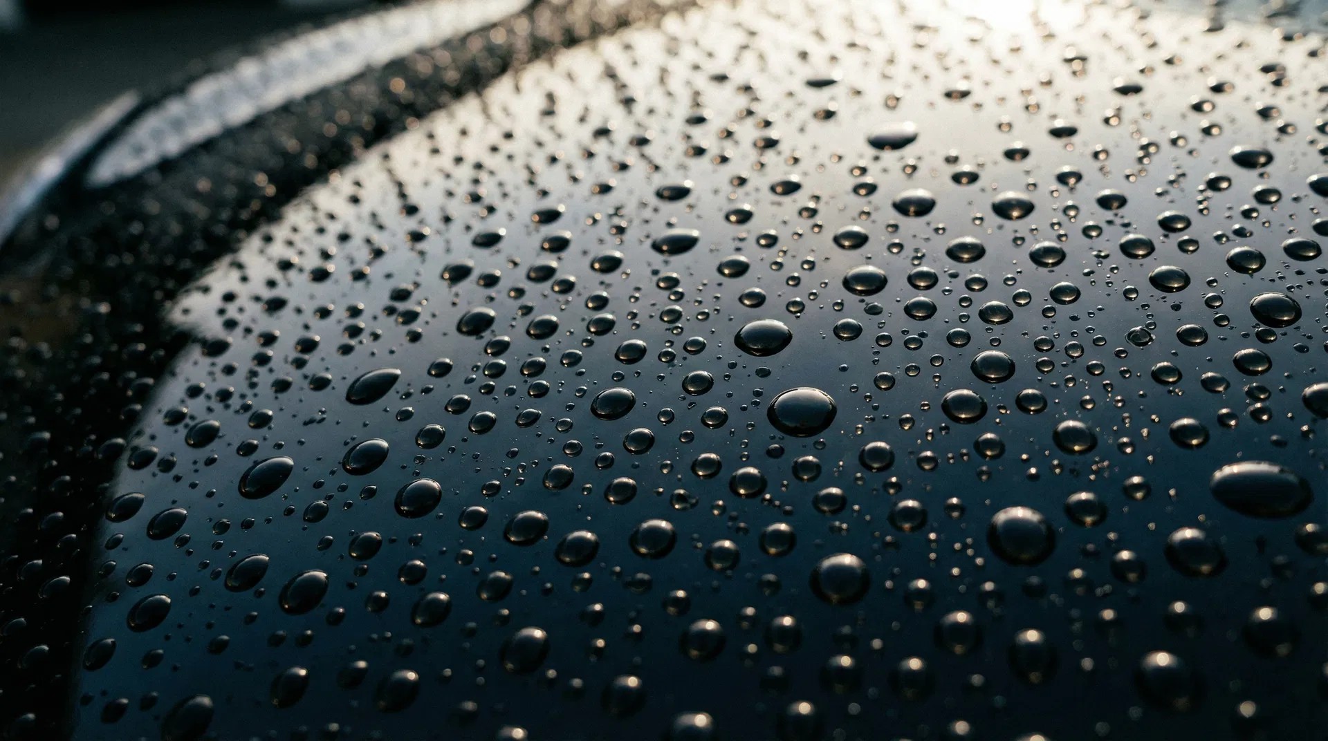Ceramic coating water beading effect