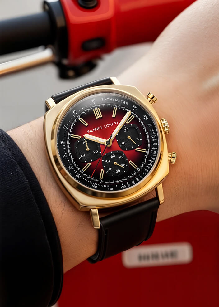 Retro Chrono Red Watch