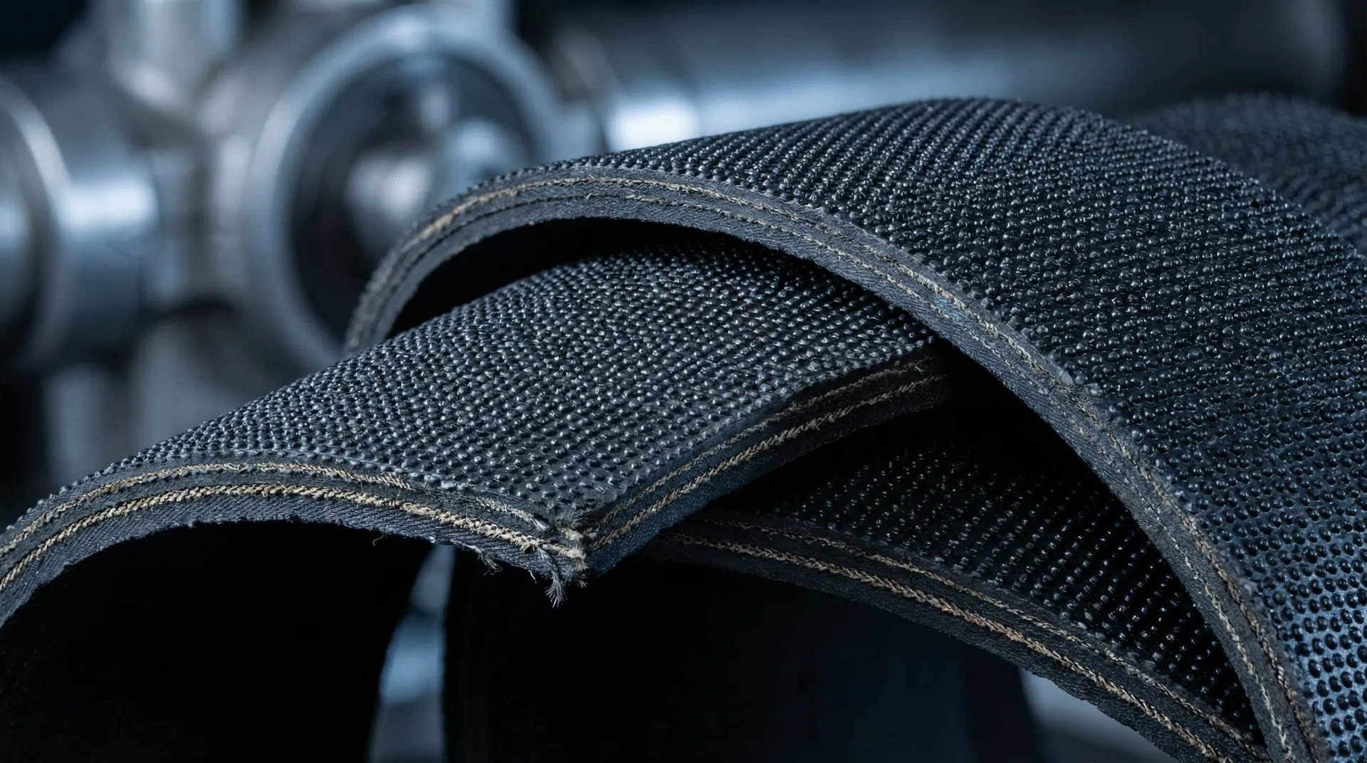 Close-up of baler belt texture and construction