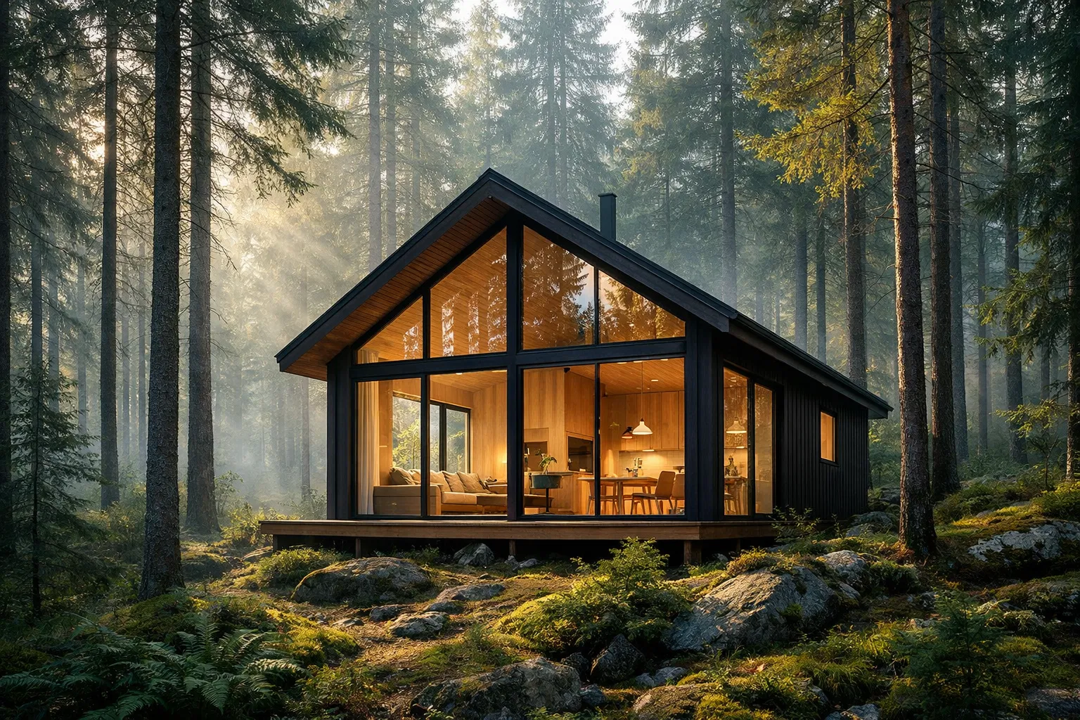 北欧スタイルのキャビン