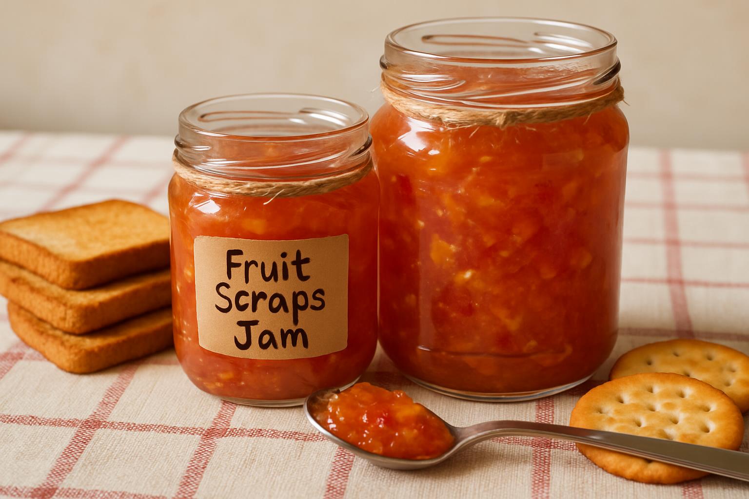 Geleia de restos de frutas em potes