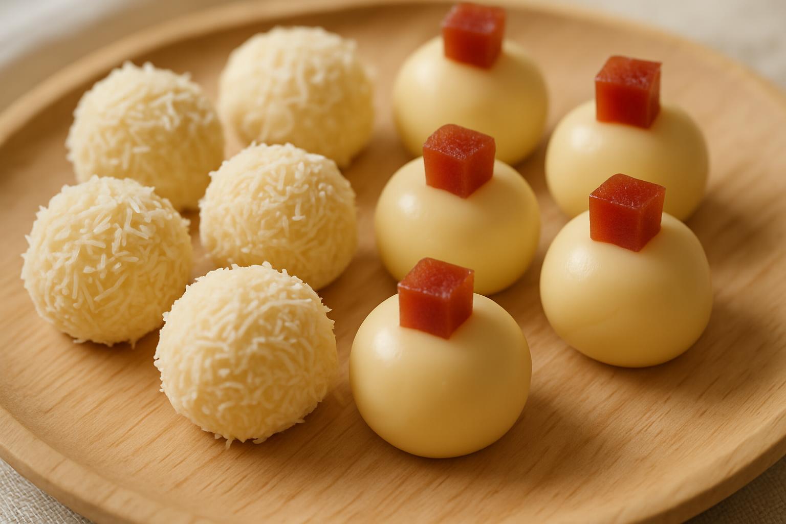 Brigadeiros de queijo com goiabada