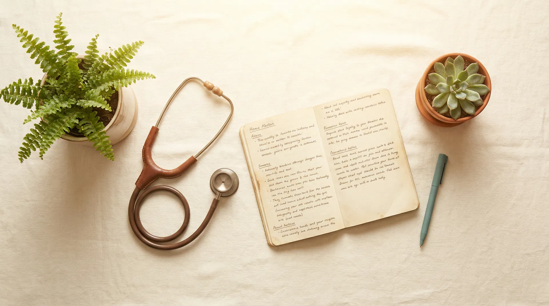 Healthcare resources and nursing tools flat lay
