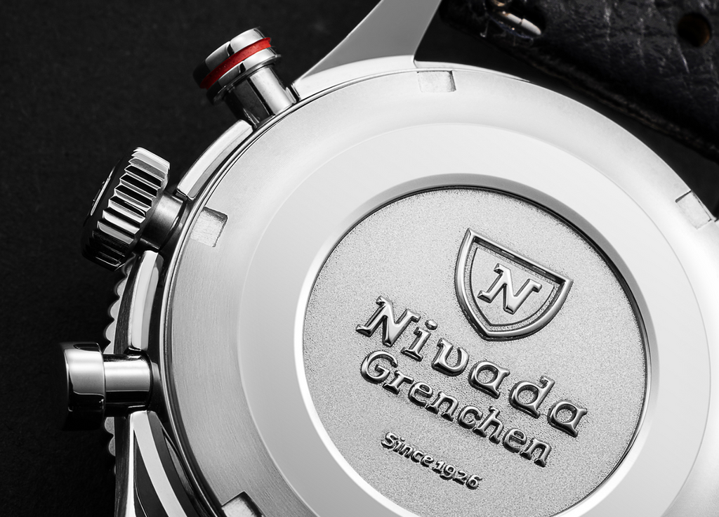 Swiss heritage engraved on the solid steel caseback