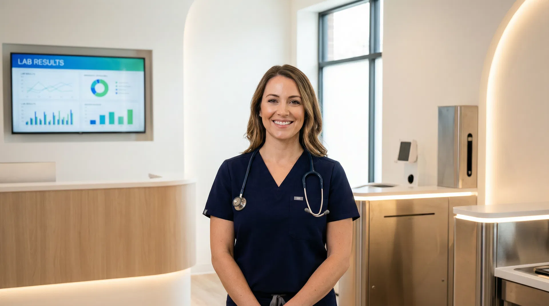 Nurse Practitioner in modern clinic