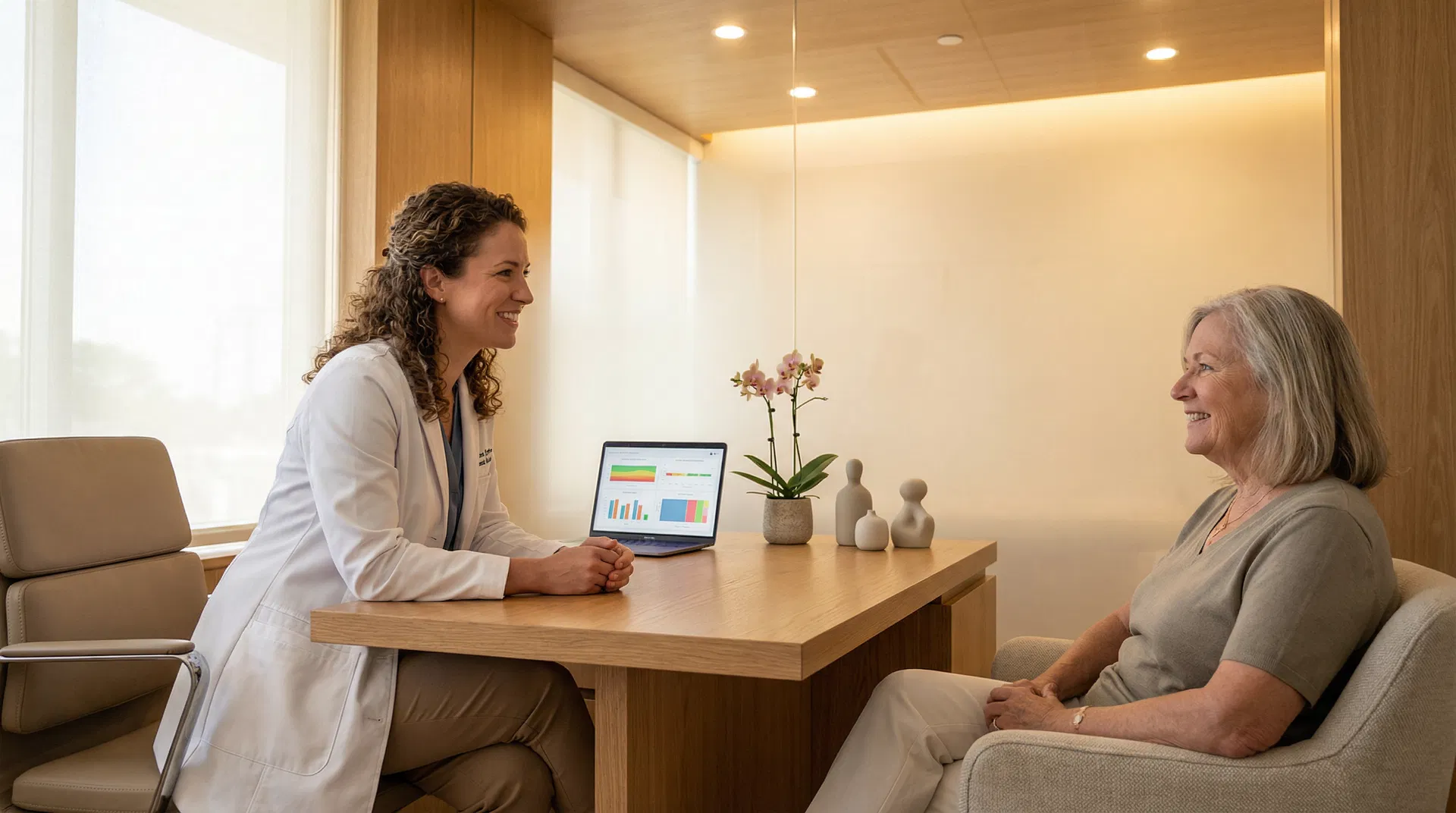 NP in deep consultation with patient