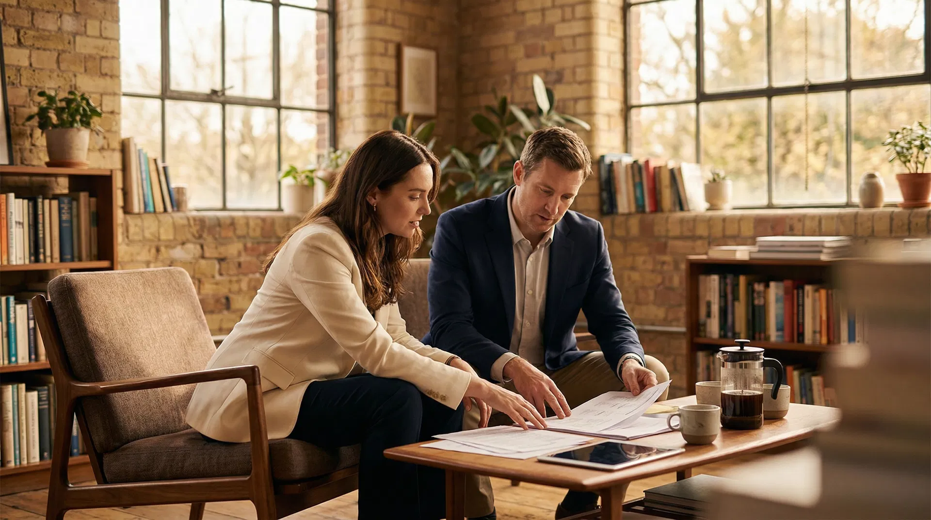 Business professionals collaborating