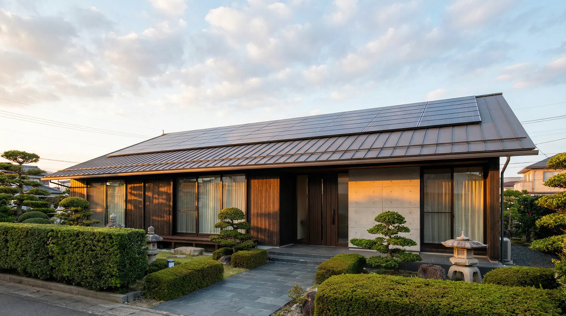 太陽光パネルを設置した住宅