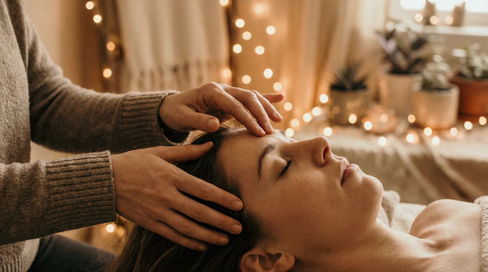 Access Bars treatment - gentle touch on head points