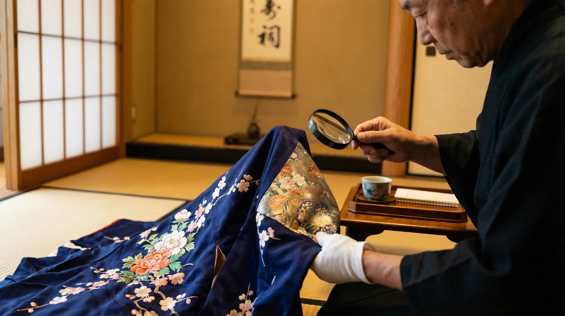 着物の査定風景