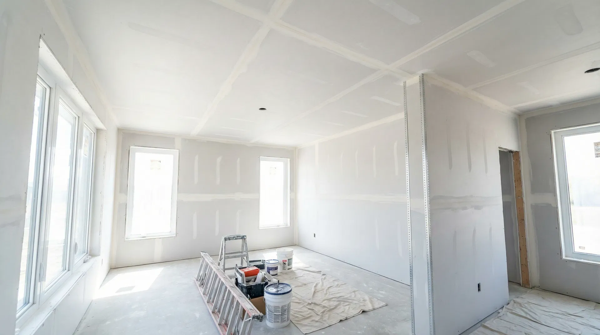 Professional drywall installation in modern home