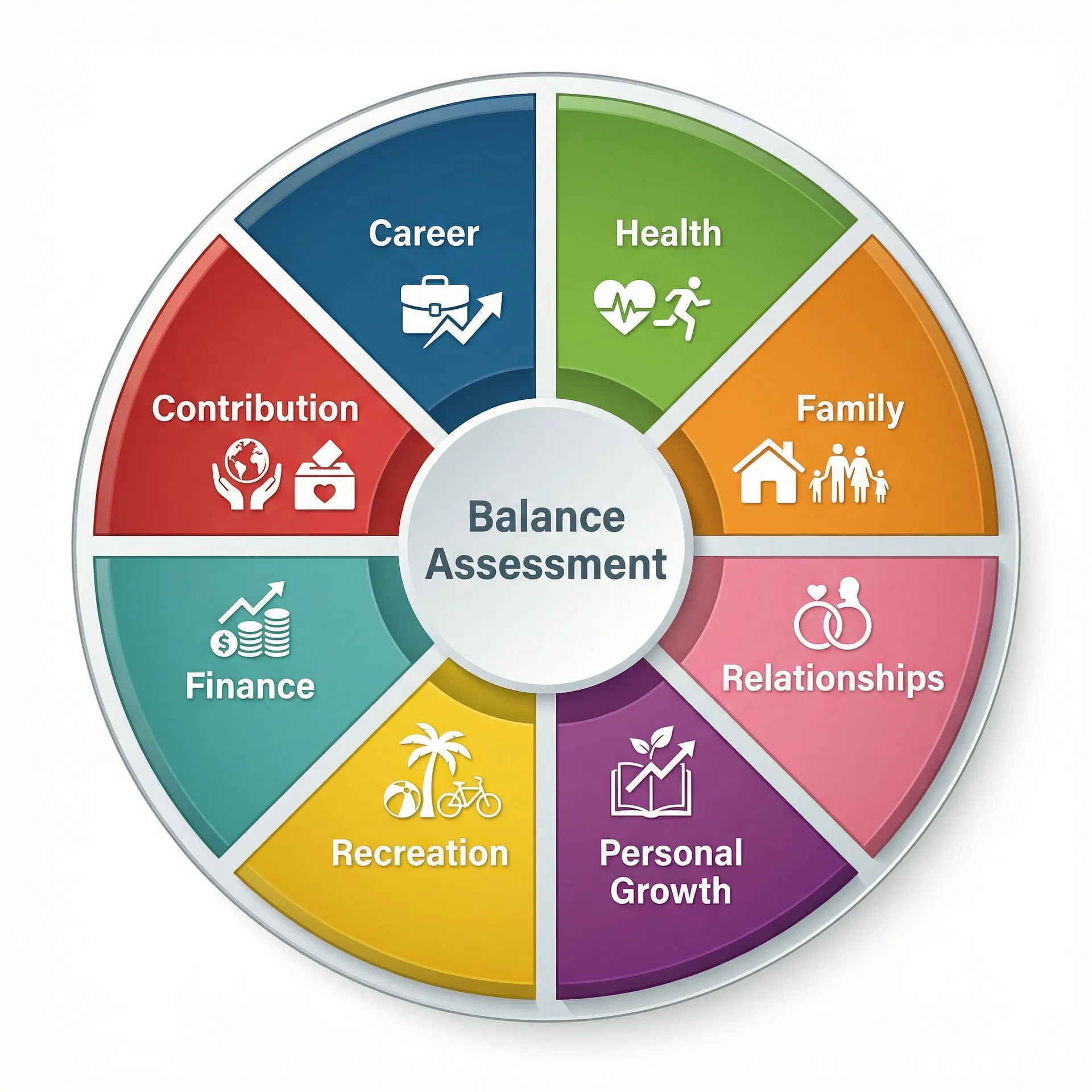 Work-life balance wheel assessment