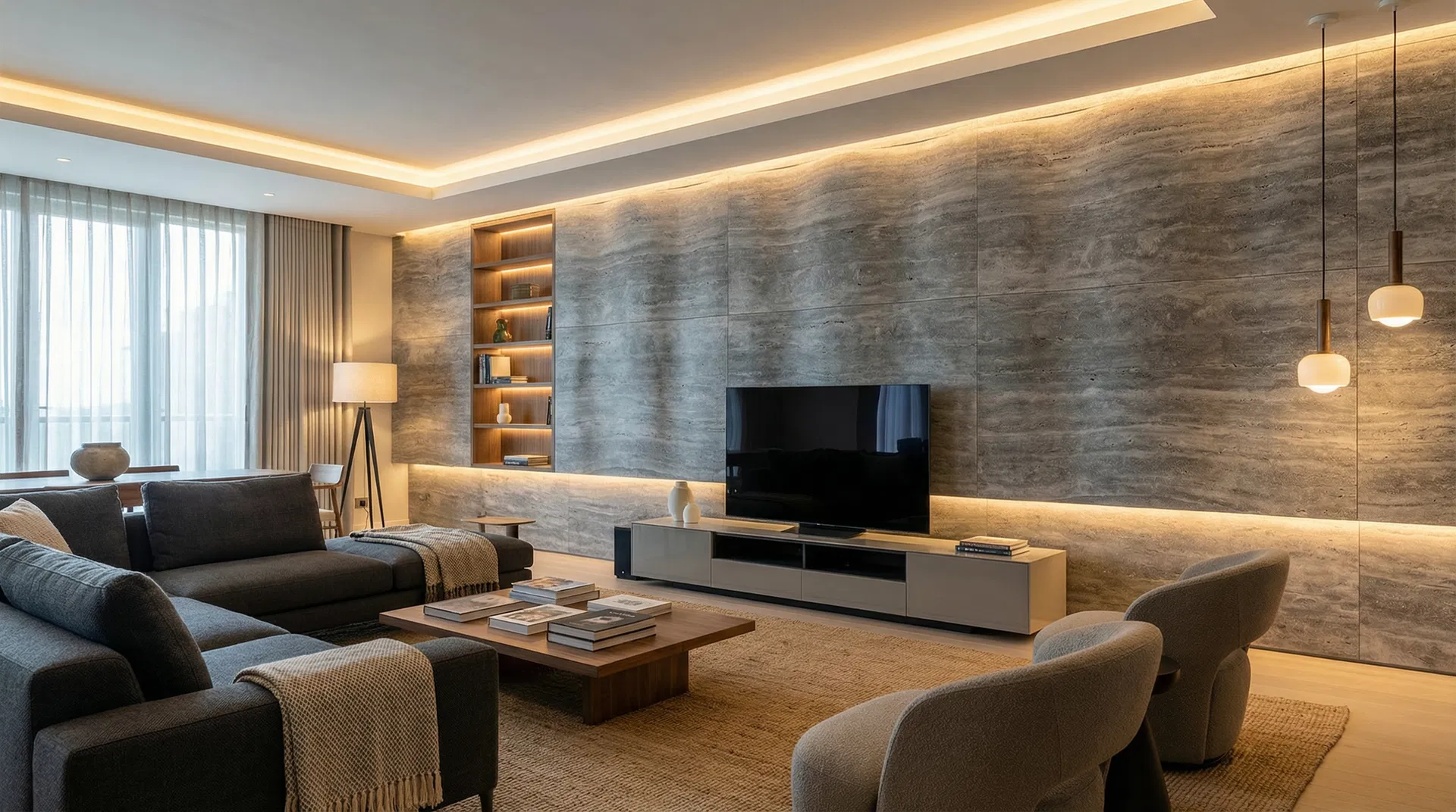 ผนัง MCM Grey Travertine