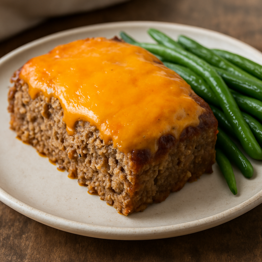 Keto Meatloaf with Cheddar Topping