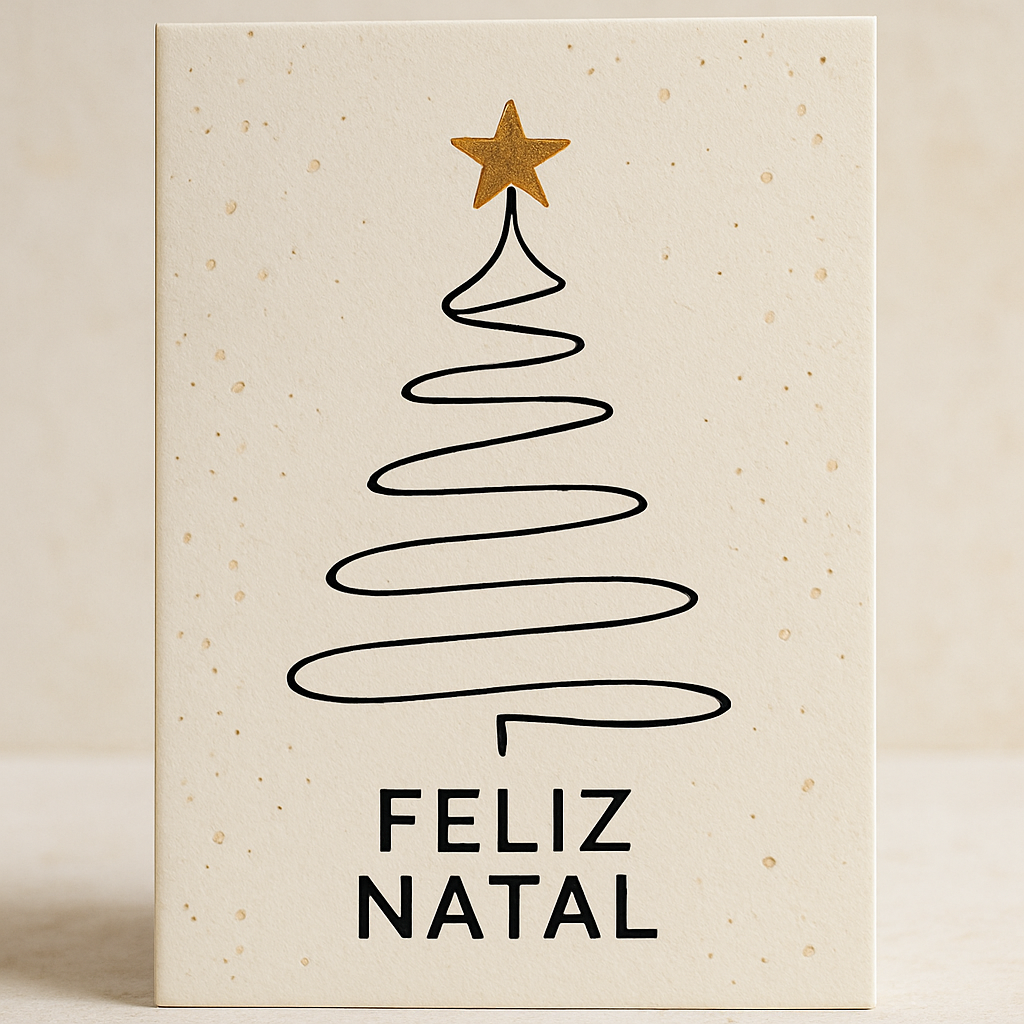 Cartão Minimalista com Árvore Estilizada