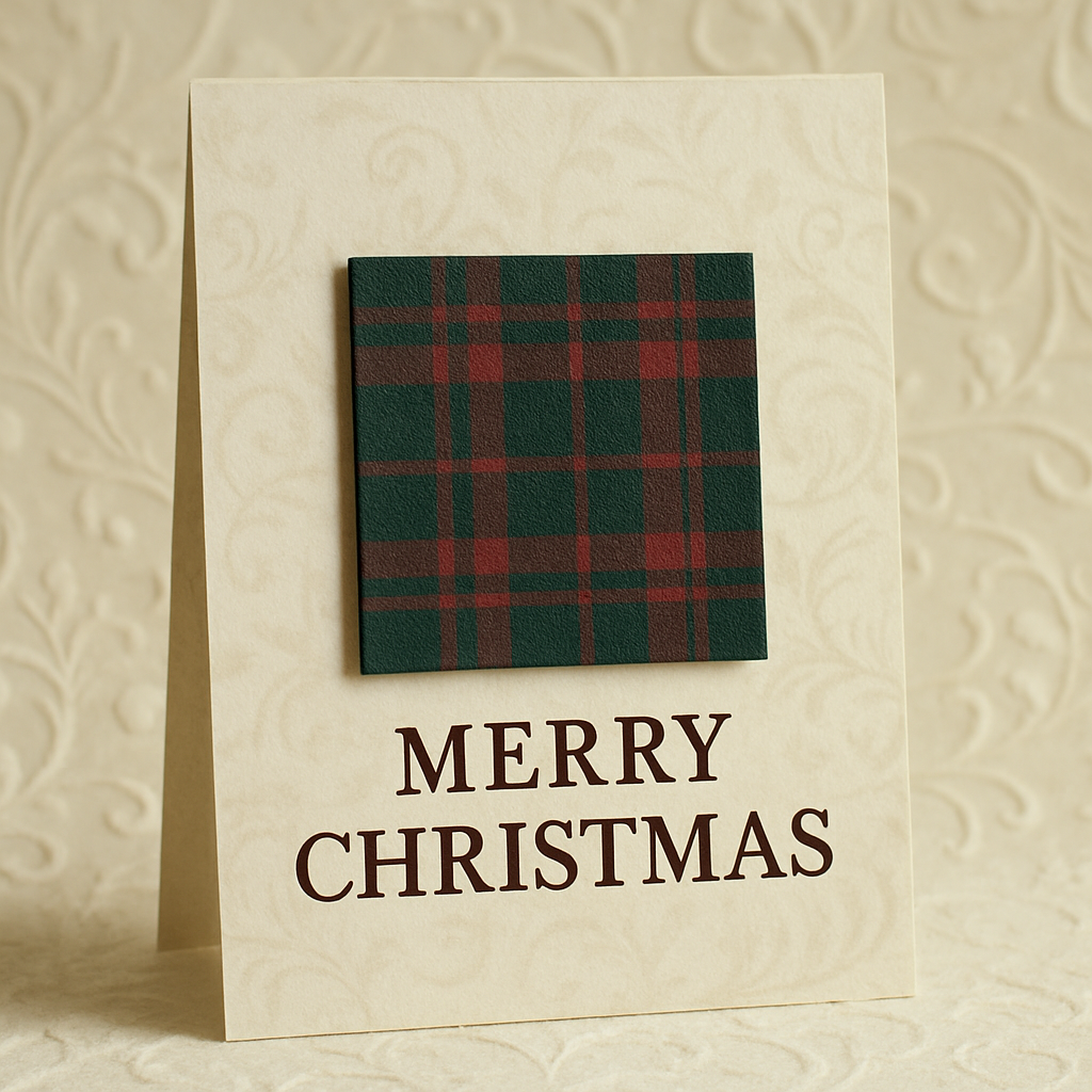 Cartão Clássico com Padrão Xadrez Sutil