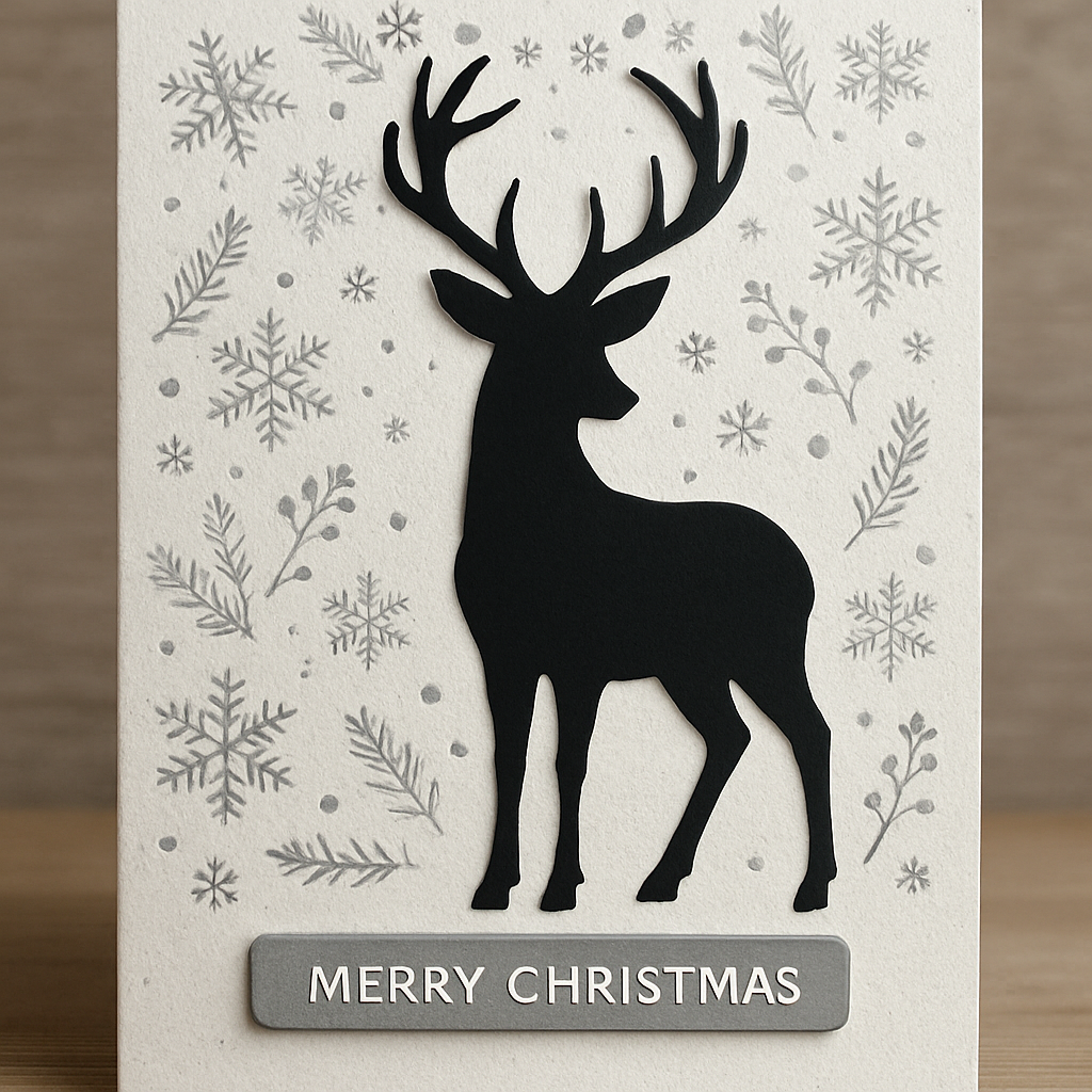Cartão Sofisticado com Silhueta de Veado