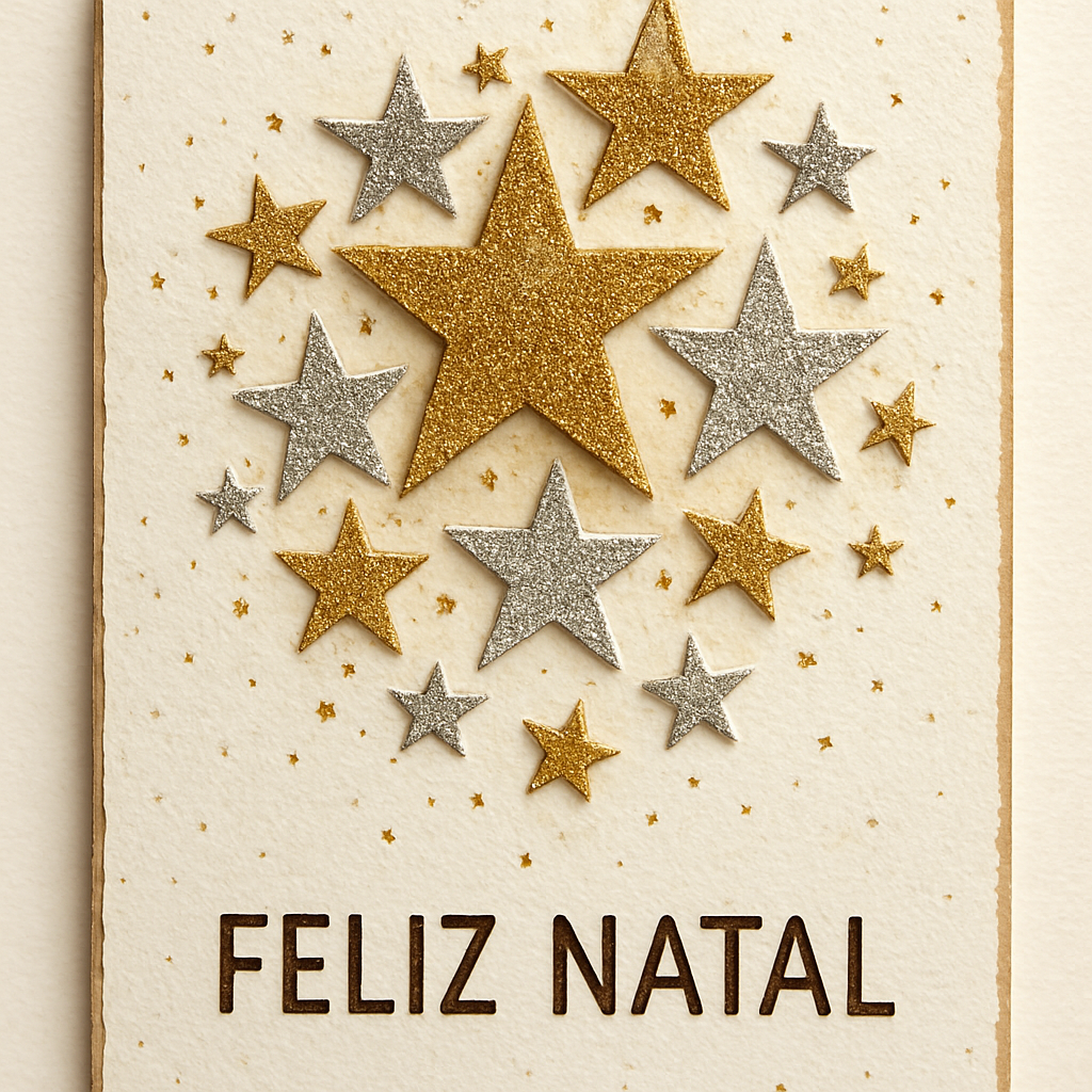 Cartão Brilhante com Aglomerado de Estrelas
