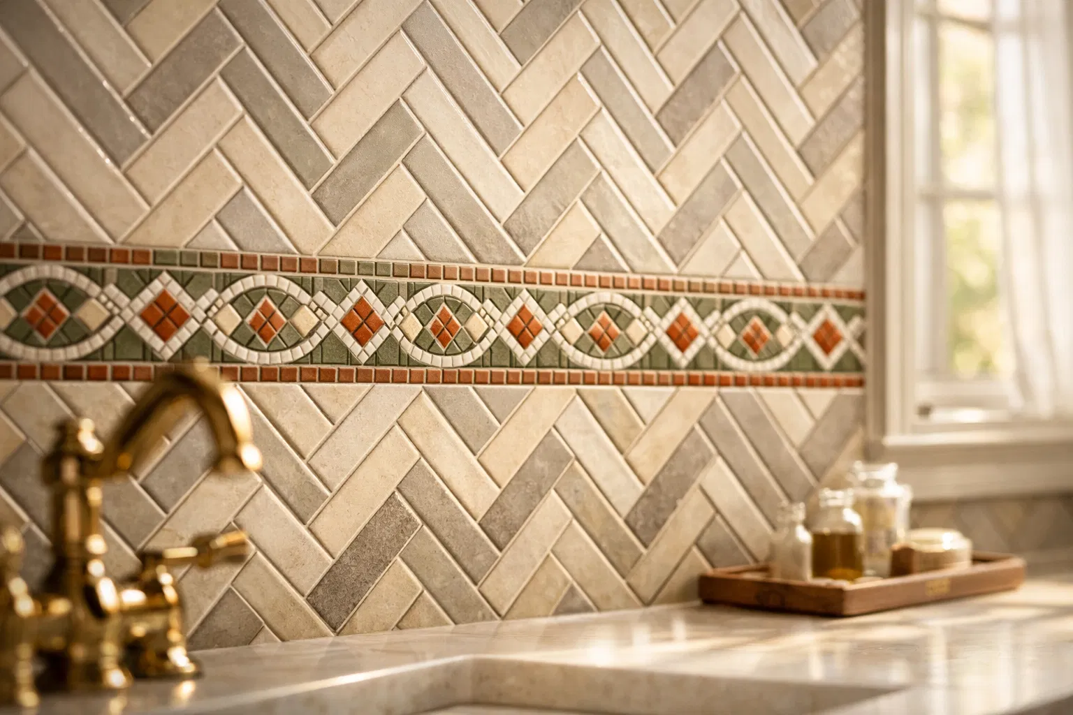 Premium Herringbone Bathroom