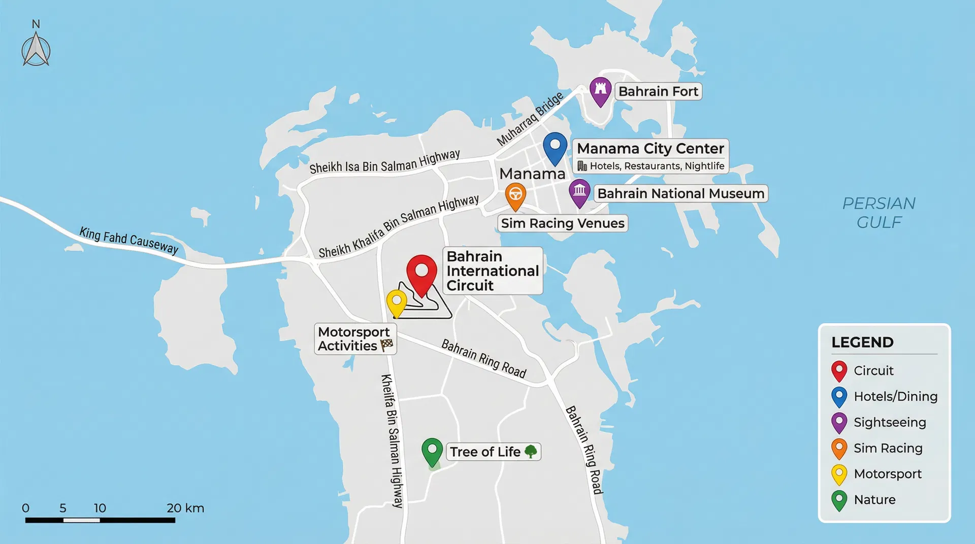 Bahrain Activities Map