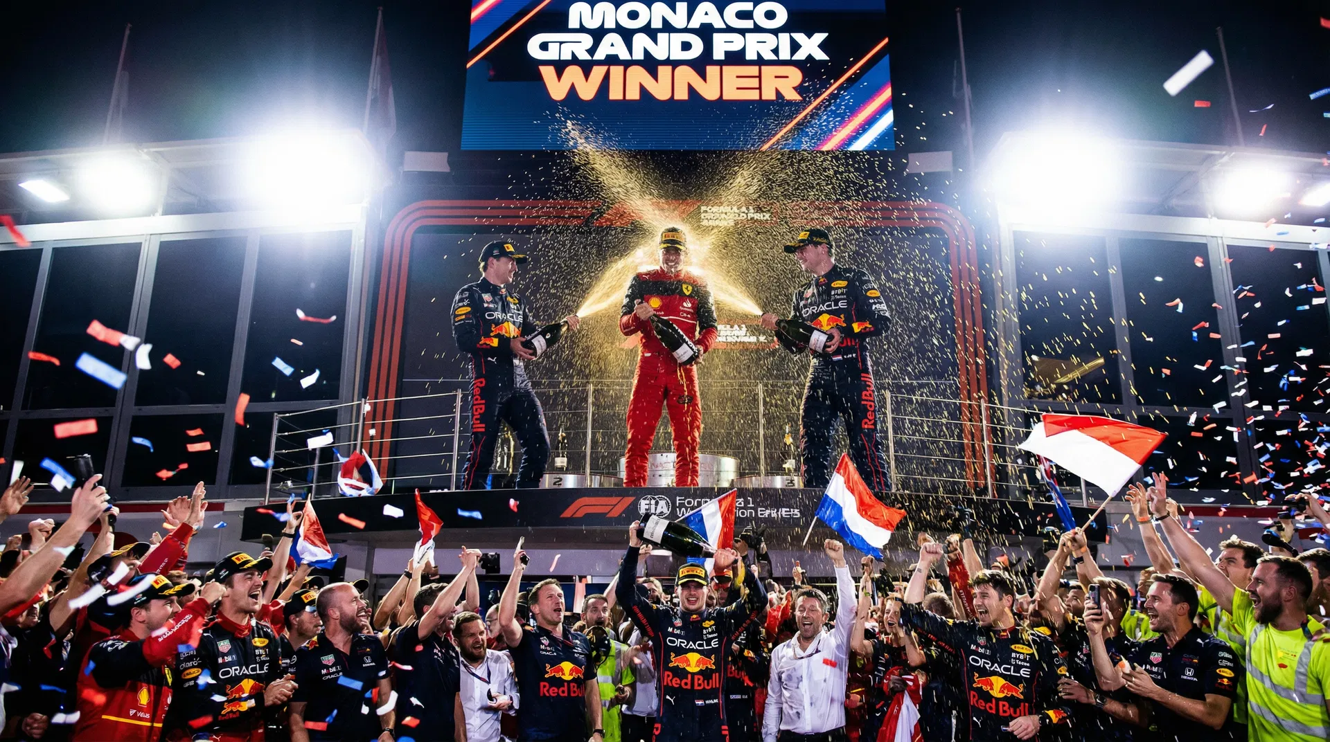 Podium celebration