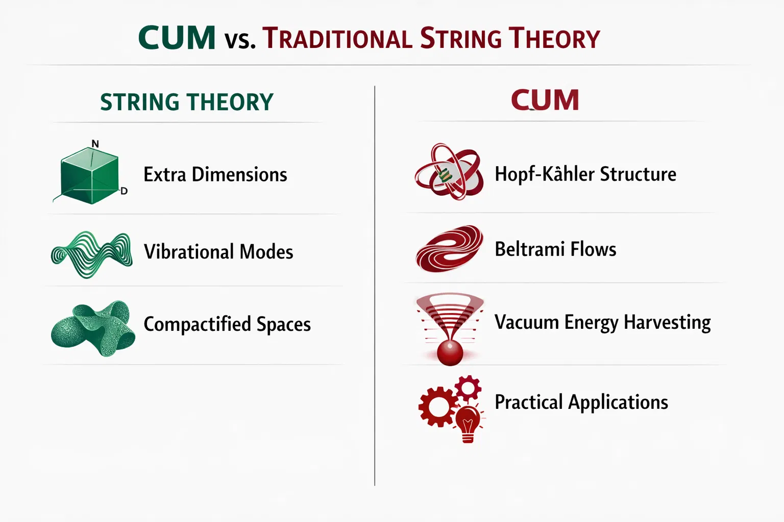 CUM vs String Theory