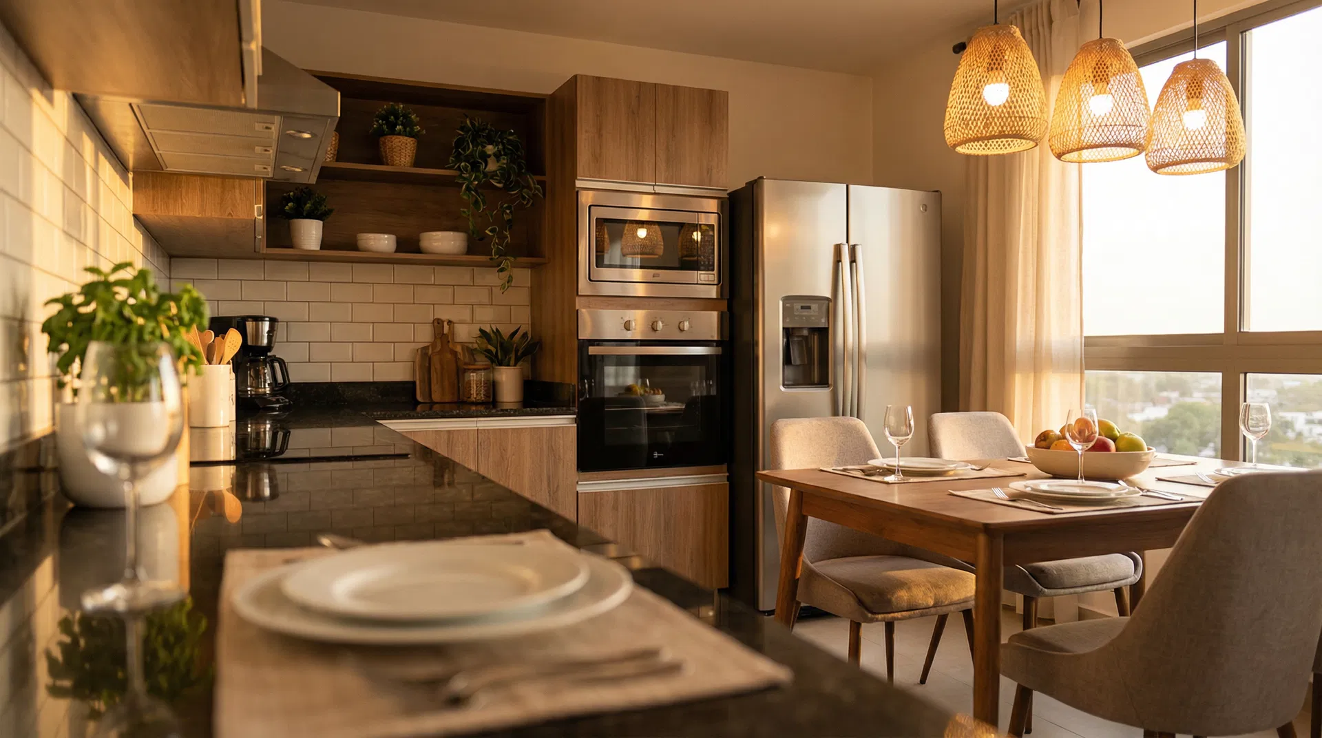 Fully equipped modern kitchen