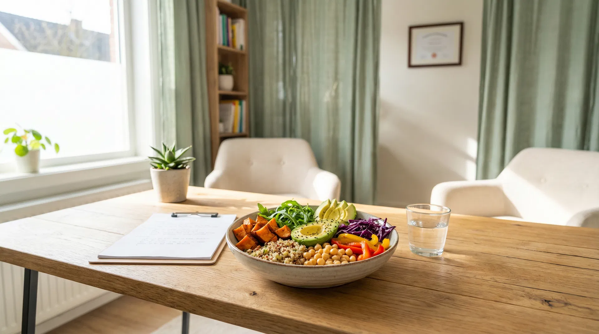 Plant-forward meal and nutrition coaching workspace