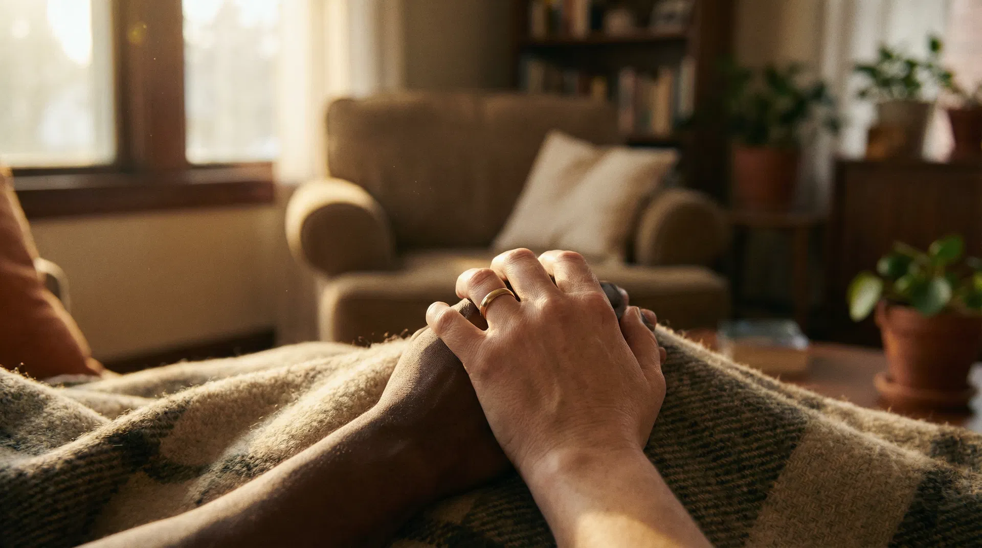 Committed couple holding hands