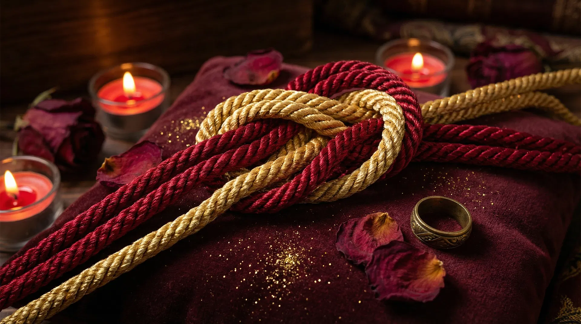 Sacred binding cords used in love binding ritual