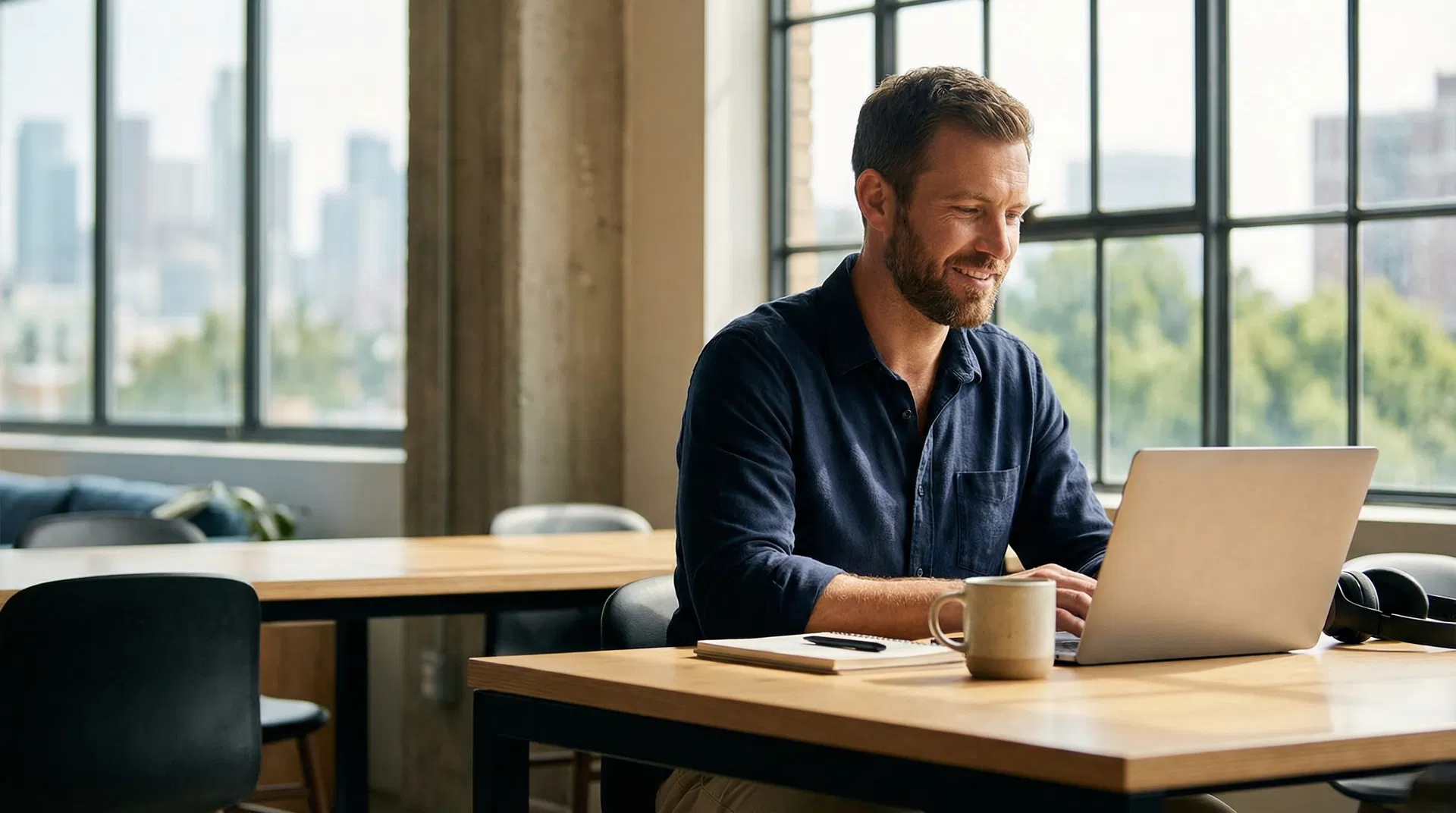 Tech professional working location-independently