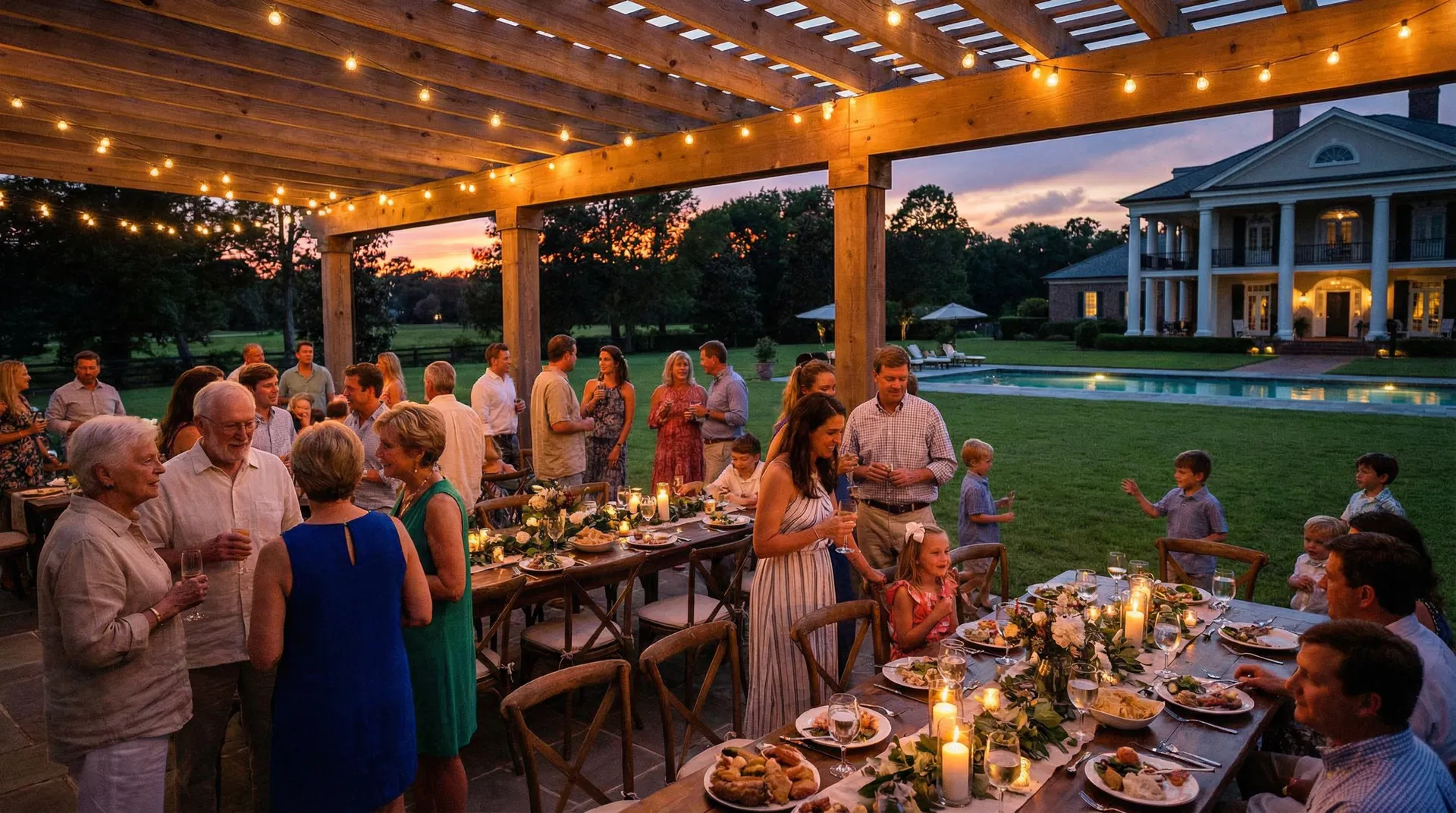 Large family gathering celebration