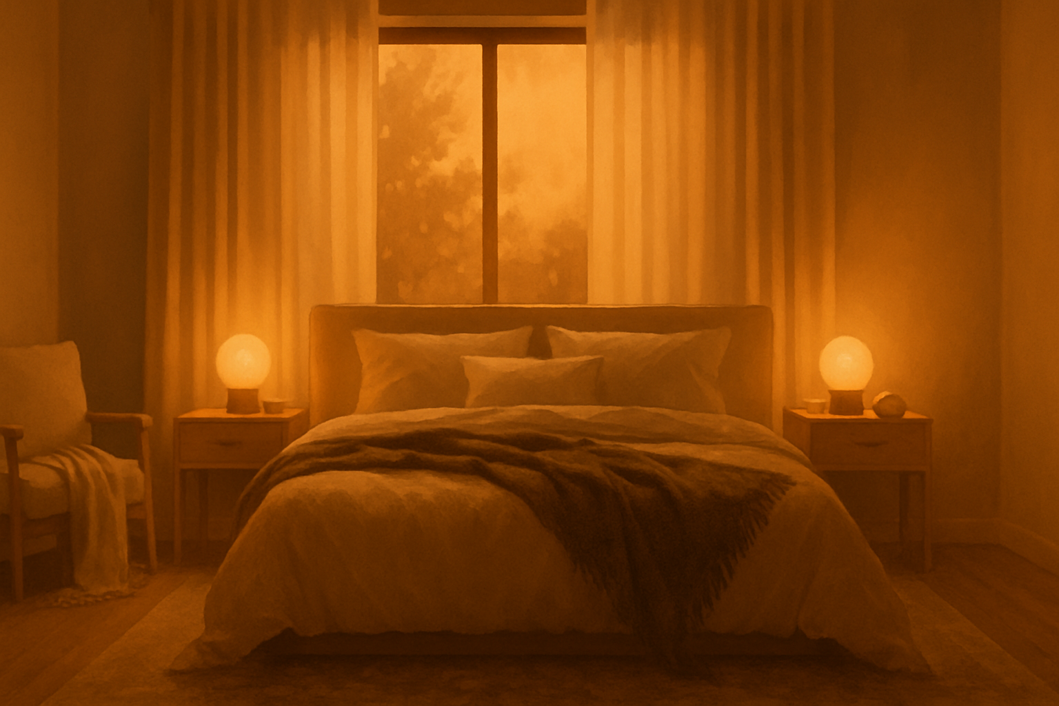 Serene bedroom scene
