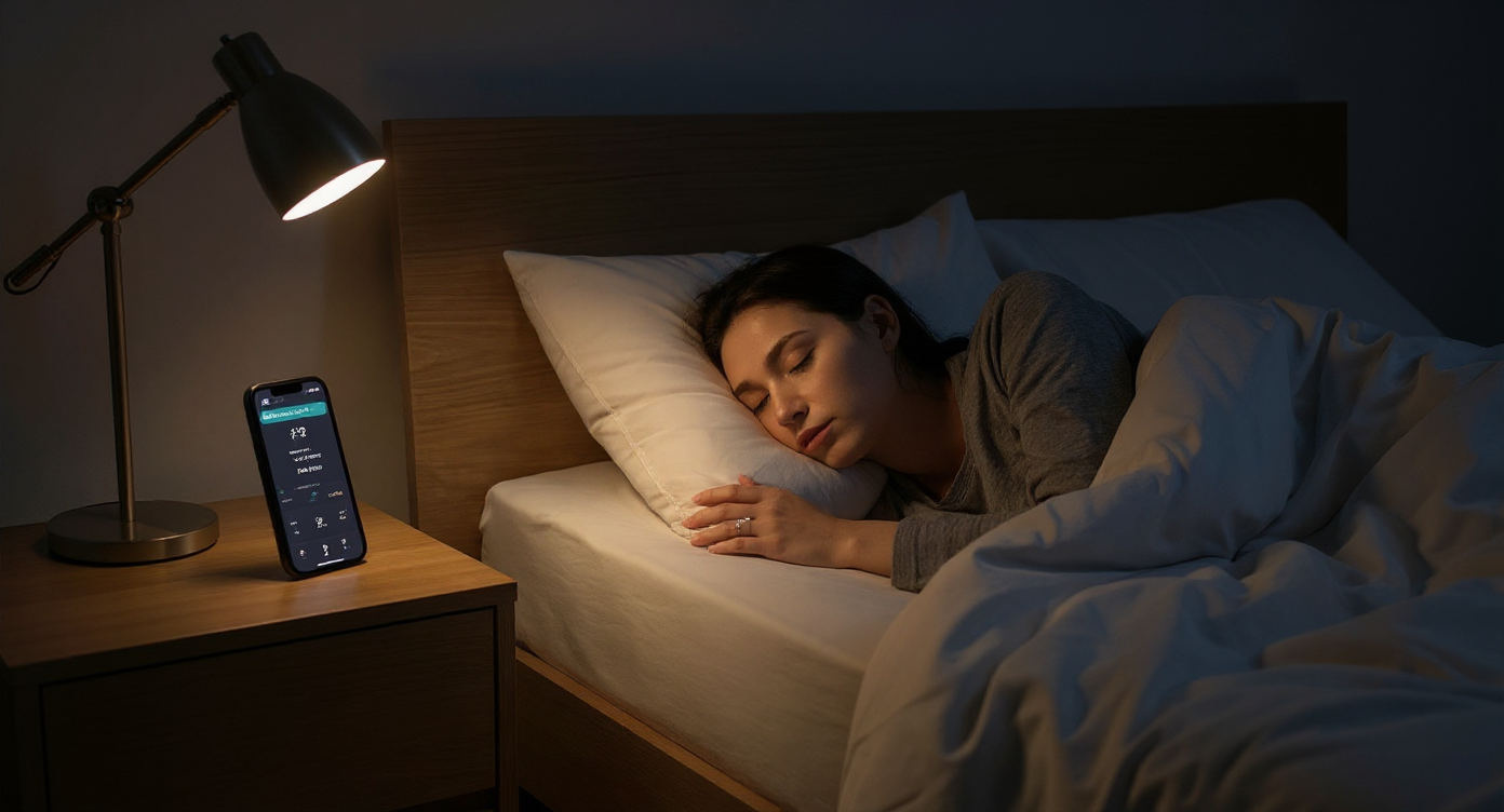 Person sleeping with snoring being monitored