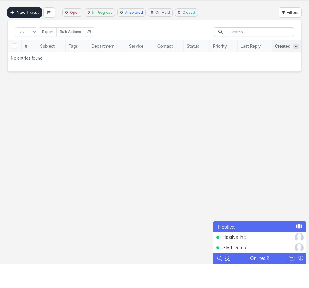 HostivaHub Support Tickets