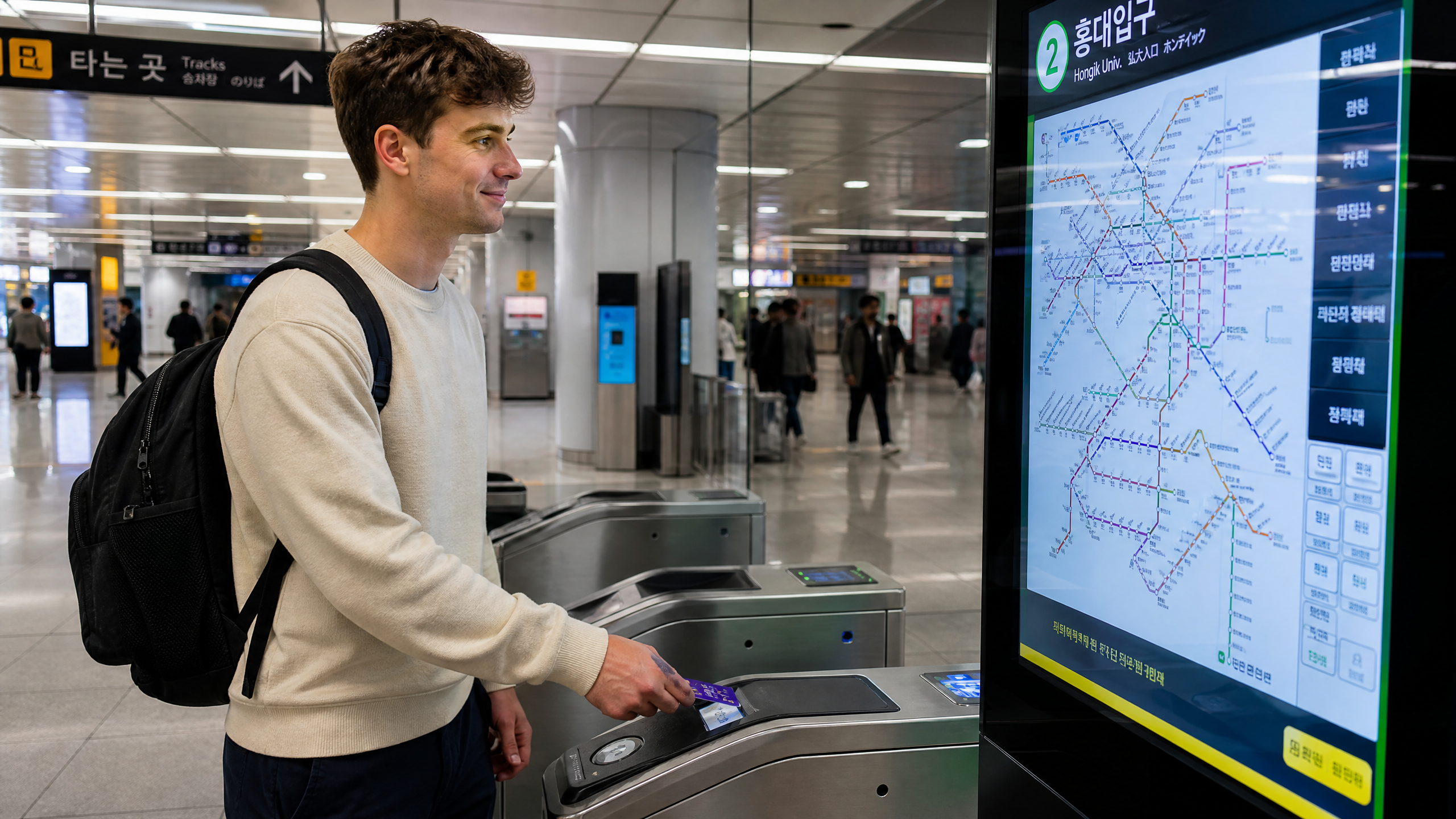 Student Navigating Subway