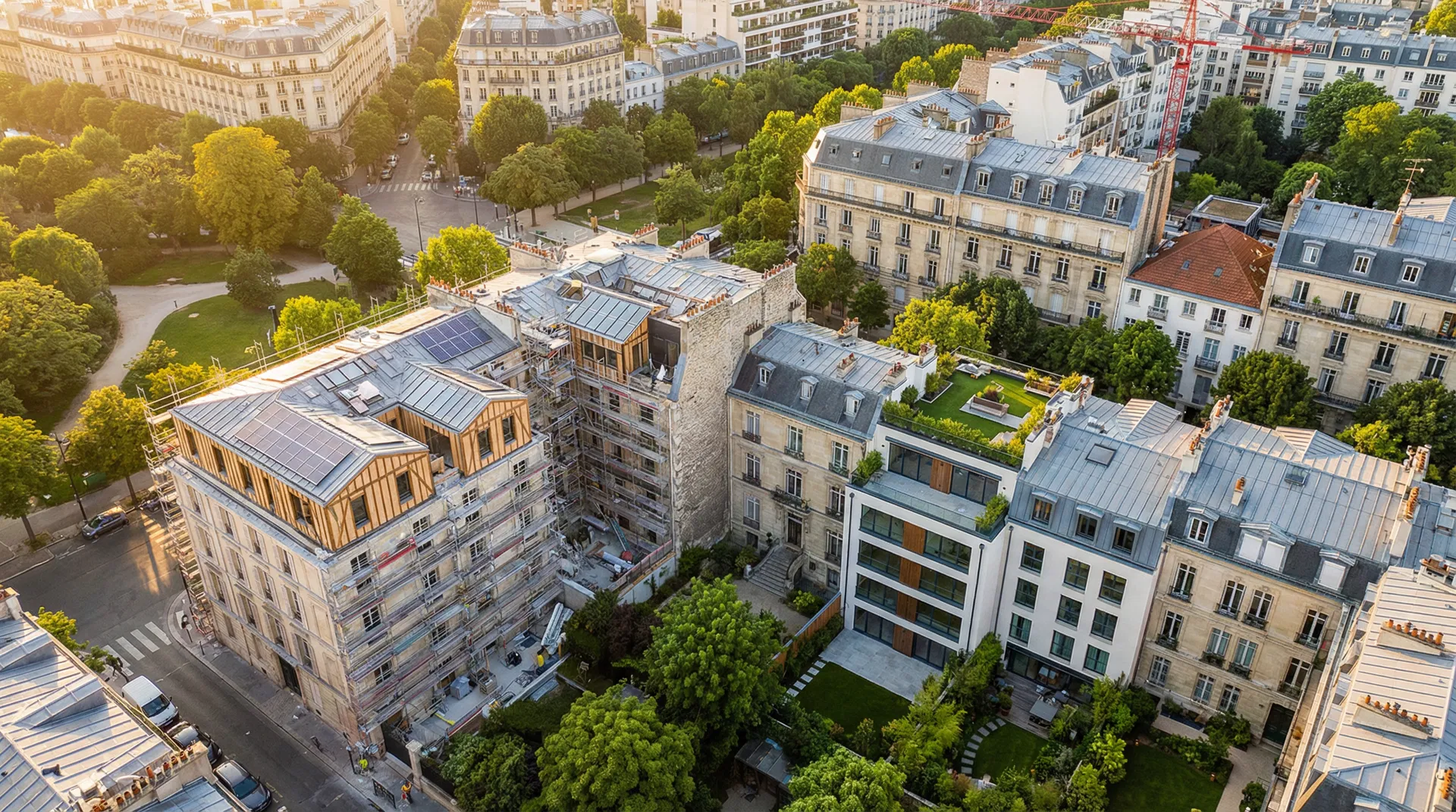 Quartier résidentiel français en rénovation