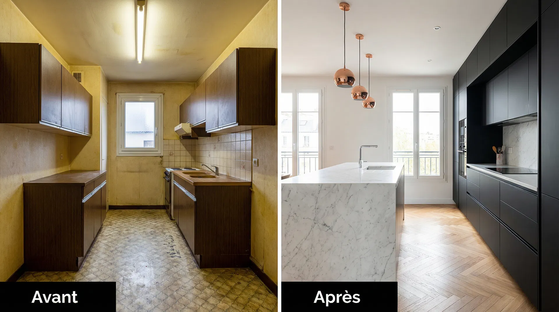 Avant/Après rénovation par IA Renovia