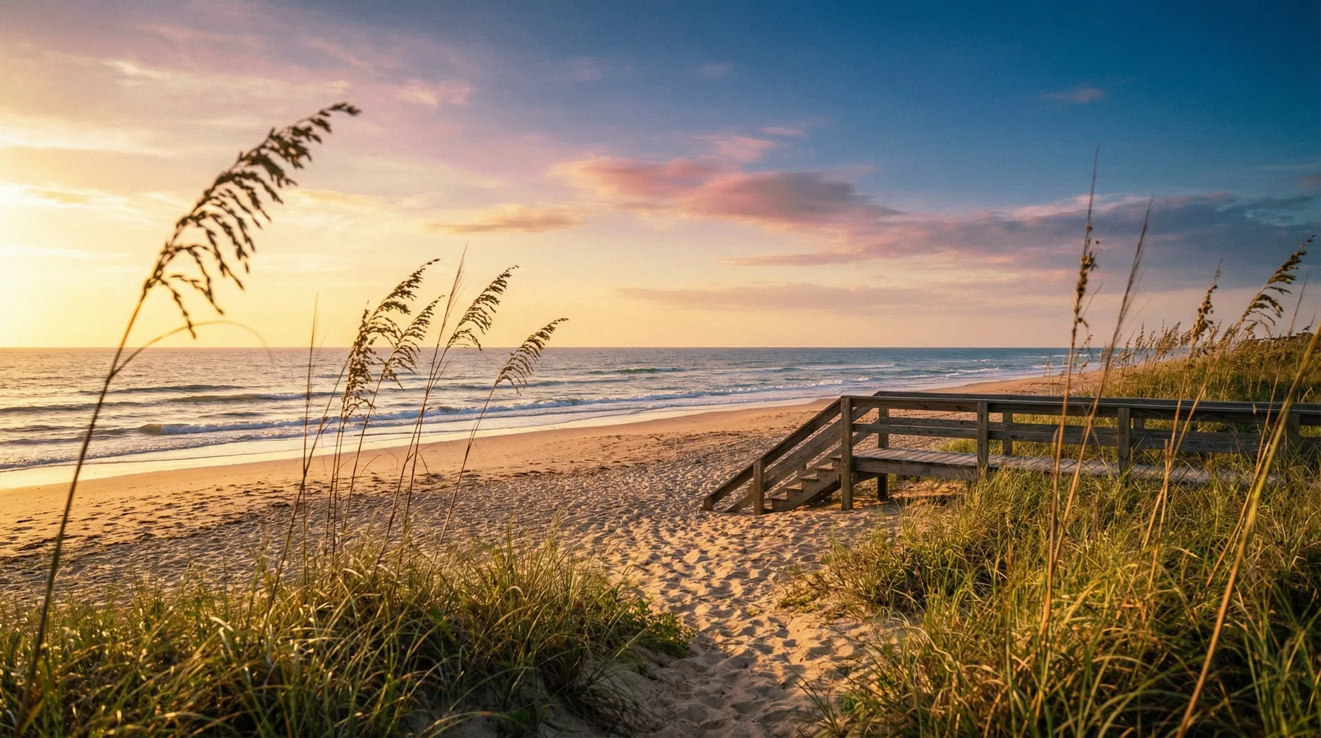 Palm Coast beach at golden hour