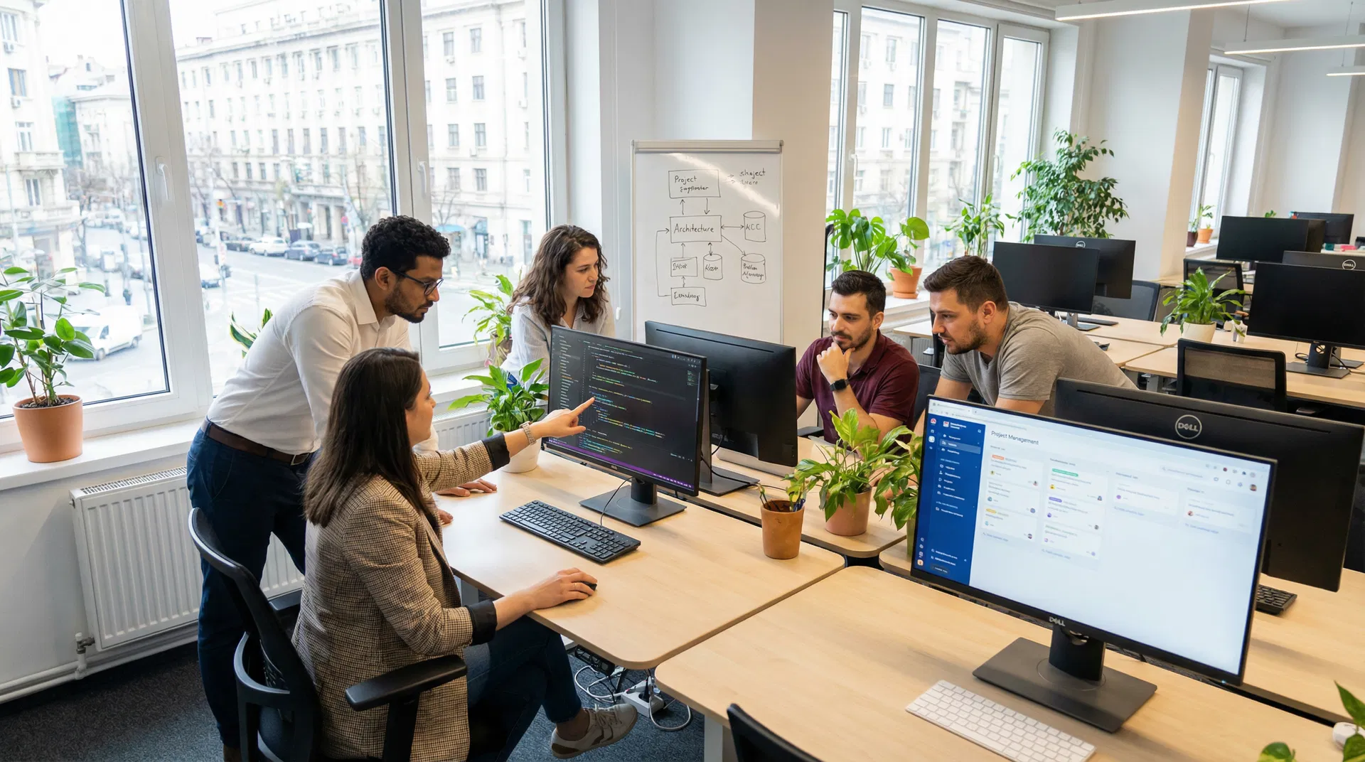 Optimum Web development team collaborating in Chisinau office