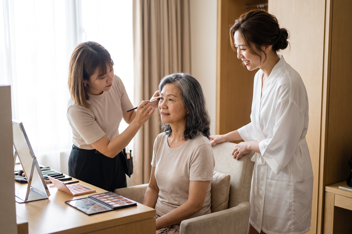 婚禮媽媽妝與婆婆造型準備
