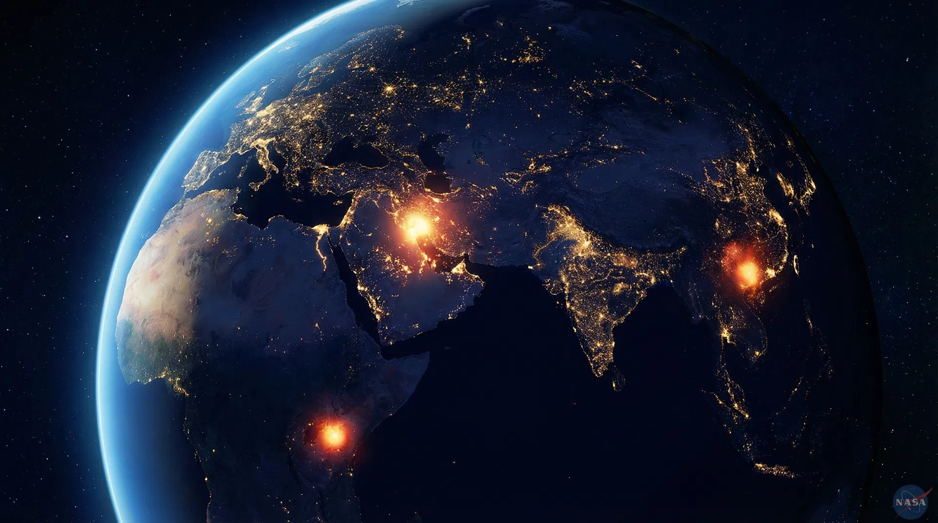 Earth from space showing crisis hotspots