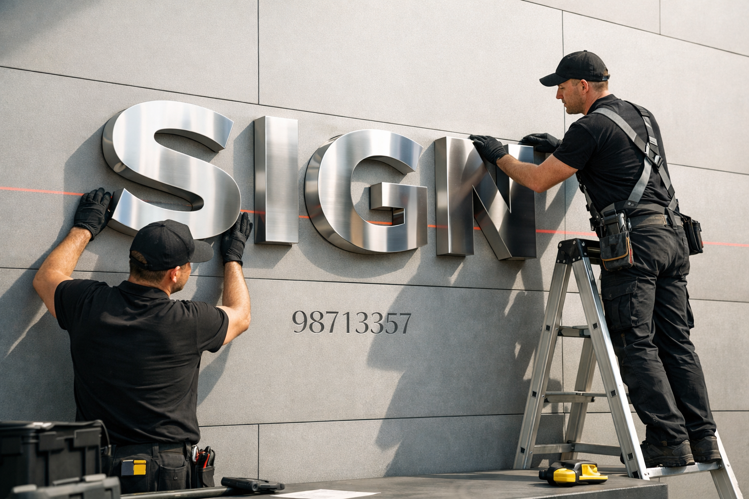 تركيب لوحات حروف بارزة 3D في حولي