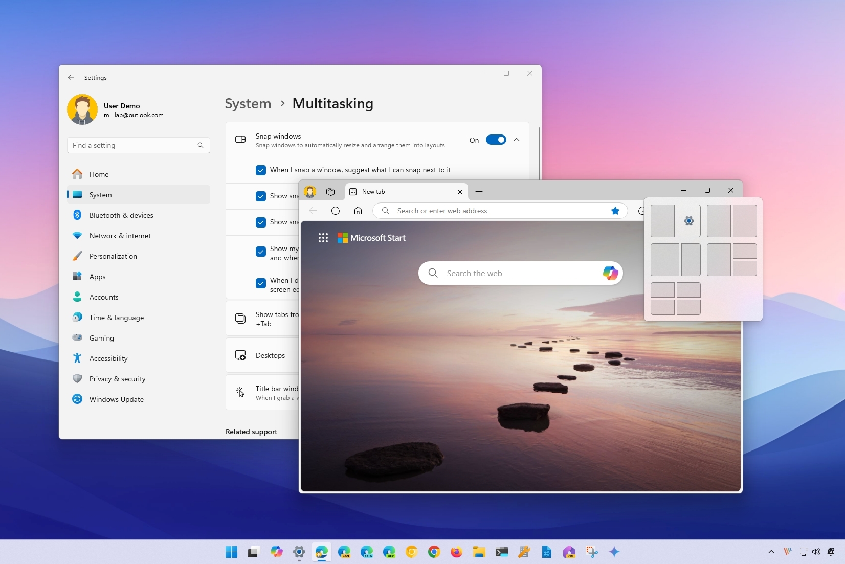 Multitasking di Windows dengan Snap Assist