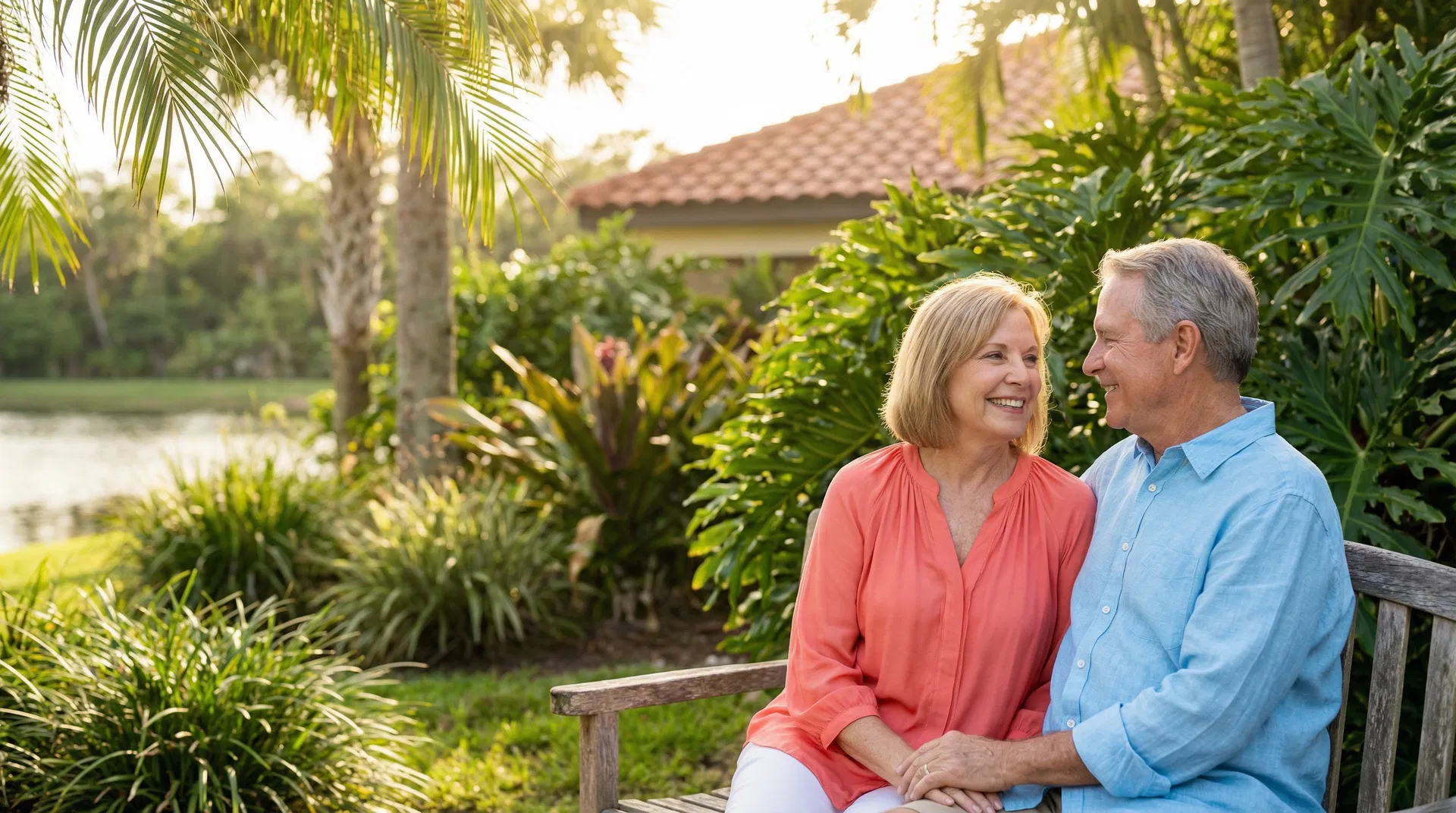 Happy senior couple in Orlando enjoying peace of mind with InsuraFix final expense insurance
